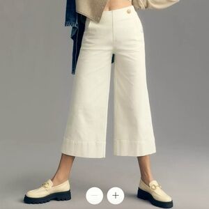 Maeve Buttoned Cropped Wide-Leg Culottes